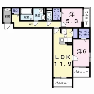 メゾンボヌール【1階】の間取り