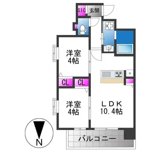 スプランディッド玉造【3階】の間取り