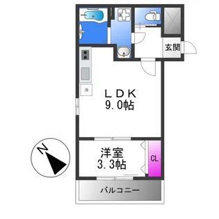 ジーメゾンエトワール八尾安中【2階】の間取り