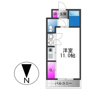 アリビオ北巽【5階】の間取り