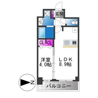 プレリス北巽駅前ラバルス【8階】の間取り