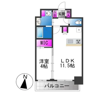 プレリス大阪今里サヴィア【13階】の間取り