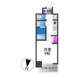 プレリス大阪今里サヴィア【4階】の間取り