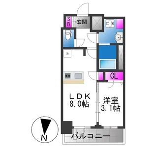 プレリス大阪今里サヴィア【15階】の間取り