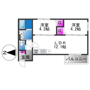Tio Fleur【1階】の間取り