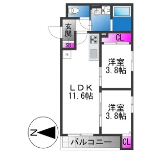 Tio Fleur【2階】の間取り