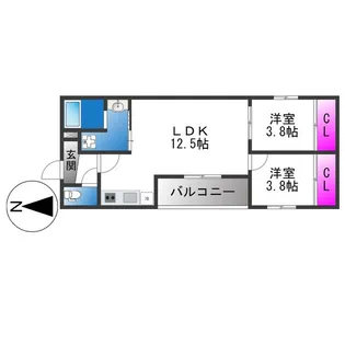 Tio瓢箪山【1階】の間取り