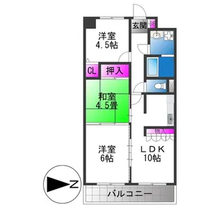ツインコートM【4階】の間取り