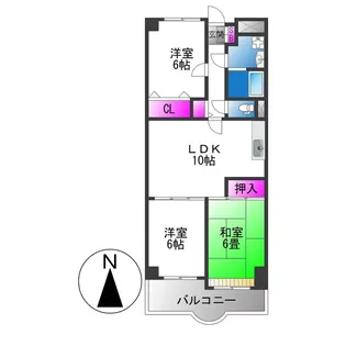 センターロイヤル【5階】の間取り