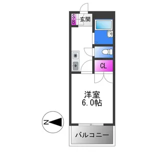 グランドール喜連【1階】の間取り