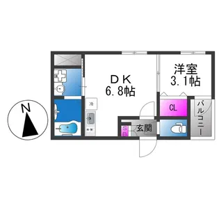 プレデンシア上住吉【1階】の間取り