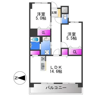ラ・ティーダ平野【7階】の間取り