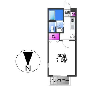 メゾンドゥ長瀬 Ⅱ【1階】の間取り