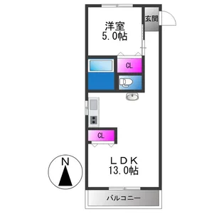 コーポ中島【4階】の間取り