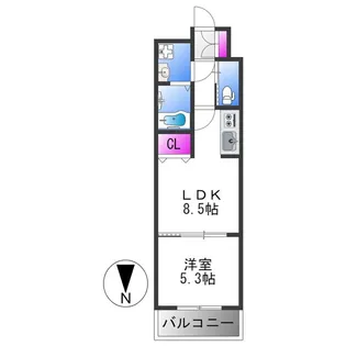 アッシュメゾン平野ノースⅡ【1階】の間取り