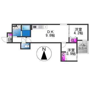 D PORTA DIAMANT【1階】の間取り