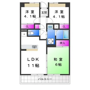 サニークレスト平野西脇【8階】の間取り