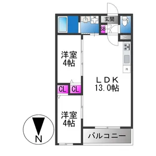 TIO Parterre【2階】の間取り