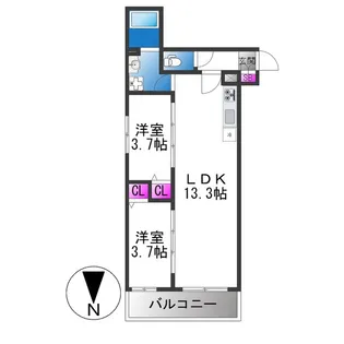 TIO Parterre【2階】の間取り