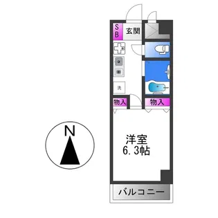 オークハイツ【8階】の間取り