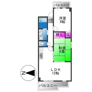 ドミール12【6階】の間取り