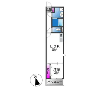 グローハイツ若江【1階】の間取り