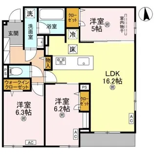 ココルトリシア【1階】の間取り