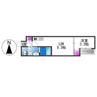 H−maison衣摺Ⅳ【3階】の間取り