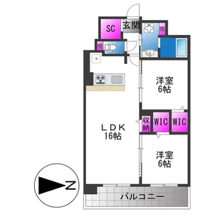 クレリア新深江【2階】の間取り