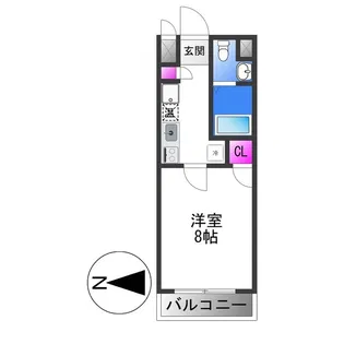 U−ro勝山【8階】の間取り