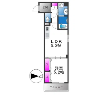 クリエオーレ新堂Ⅱ【2階】の間取り