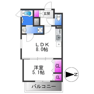 クリエオーレ菱江Ⅳ【3階】の間取り