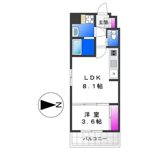 KAUNIS HIRANO【11階】の間取り