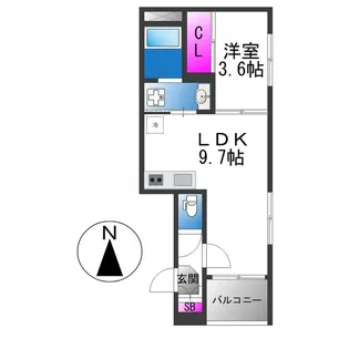 レフジアコート平野【1階】の間取り