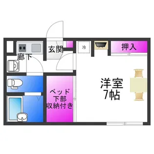 レオパレスタウンコート北田辺Ⅱ【2階】の間取り