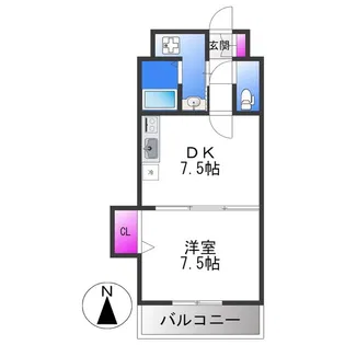カデンツァ瓜破【1階】の間取り