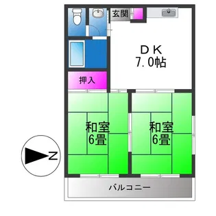 ノウブルハイツ平野【3階】の間取り