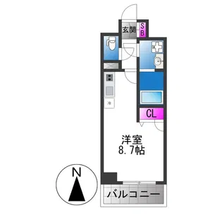 エストゥルースプラスサウス大阪【7階】の間取り