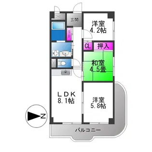 サンロイヤル【2階】の間取り