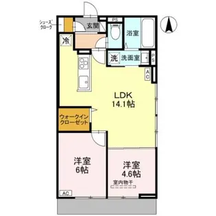 アイビー俊徳道【1階】の間取り