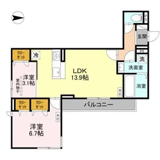D-ROOM東花園【3階】の間取り