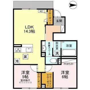 グルーヴィフィールド【1階】の間取り