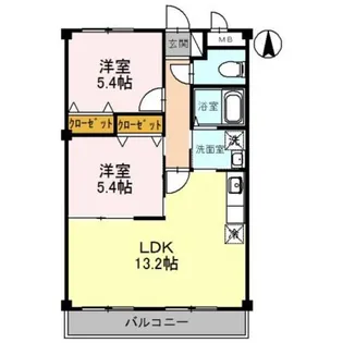 ヌカタハーモニア【3階】の間取り