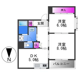 オークヒルズ八尾南【3階】の間取り
