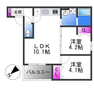 D porta nobel【3階】の間取り
