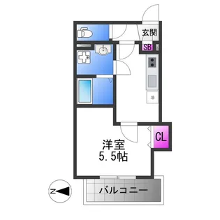 クレアール八戸ノ里【1階】の間取り