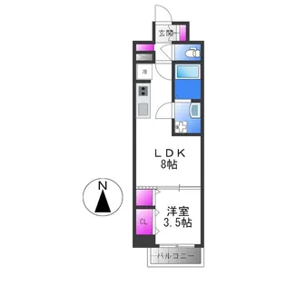 1LDKの間取り画像