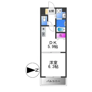 ソレイユ上町【5階】の間取り