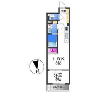 S−MOVE緑橋Ⅱ【4階】の間取り