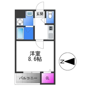 ソリティア桃谷【2階】の間取り